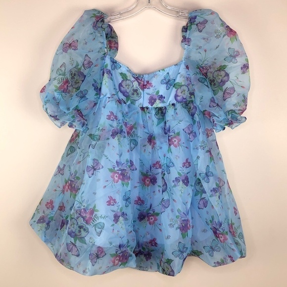 NWOT SHEIN Women’s blue floral fairycore dress - Picture 5 of 7